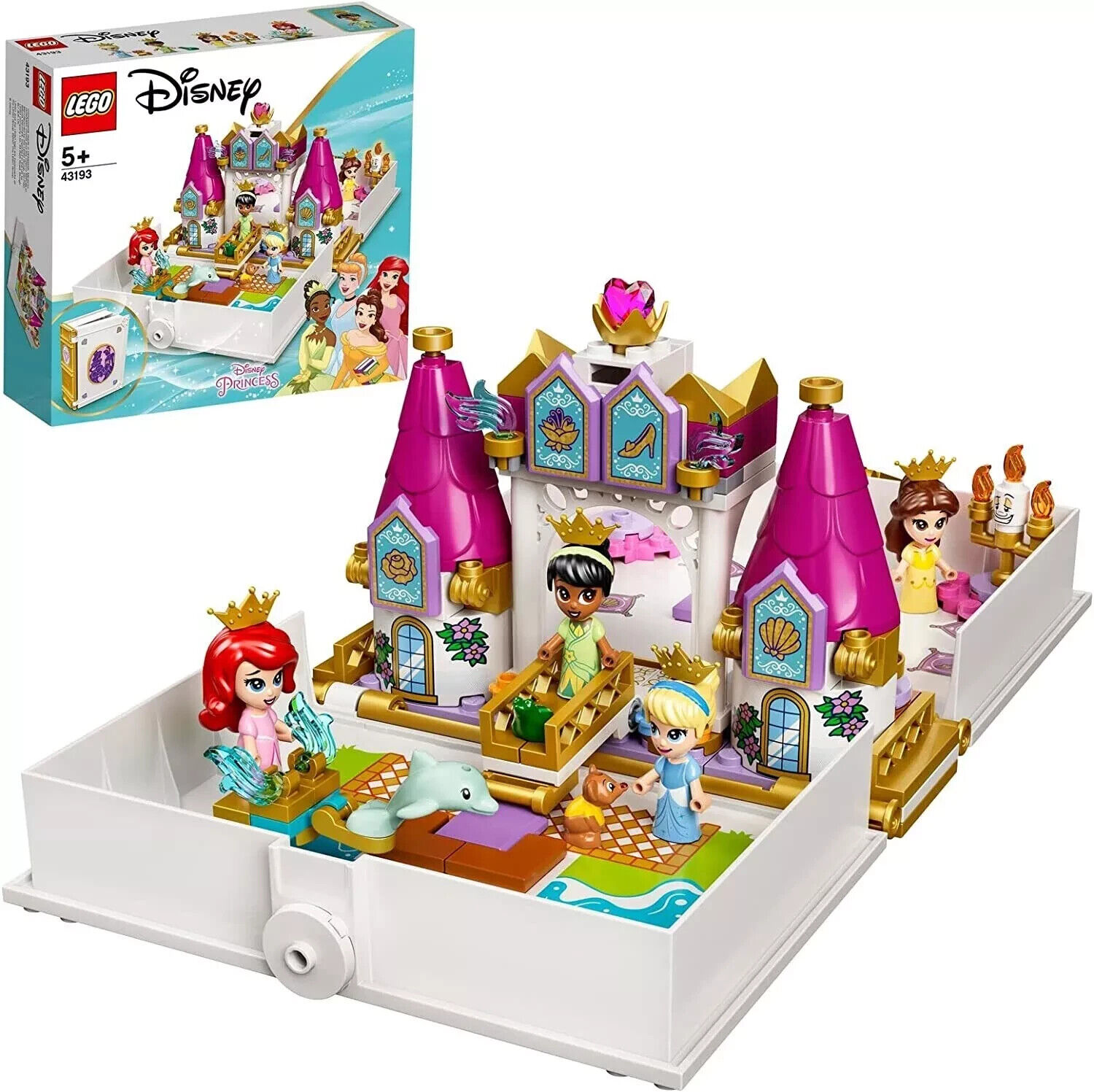 LEGO Disney 43193 L’avventura fiabesca di Ariel, Belle, Cenerentola e Tiana