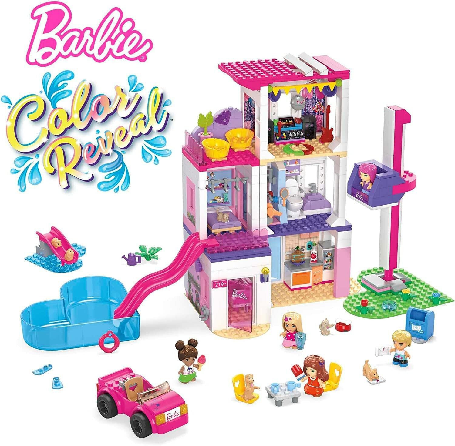 BOX ROTTO BARBIE Casa Dei Sogni Playset Con Figure MEGA BLOKS HHM01 Mattoncini