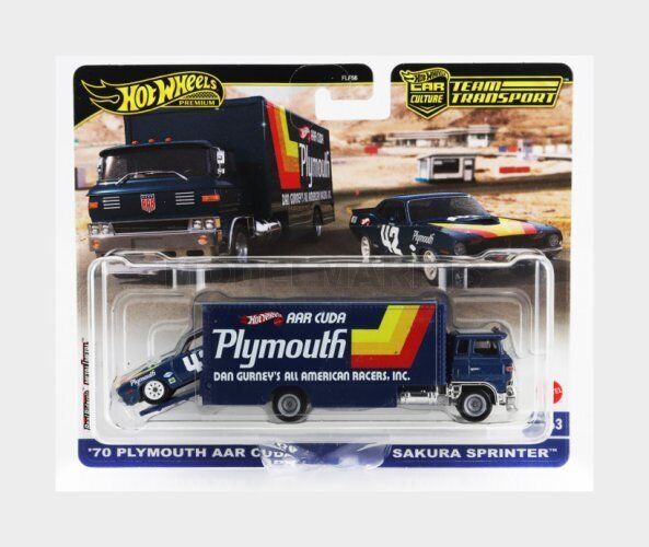 MATTEL HOT WHEELS FLF56-978A-HRV38 TRUCK - SAKURA SPRINTER CAR TRANSPORTER WITH