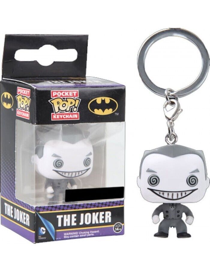 FUNKO POCKET POP KEYCHAIN PORTACHIAVI DC JOKER BLACK &amp; WHITE MINI FIGURE NEW