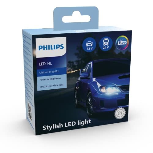 Philips Ultinon Pro3021 LED lampadina fari auto (H4), luce bianca fredda da 6.00