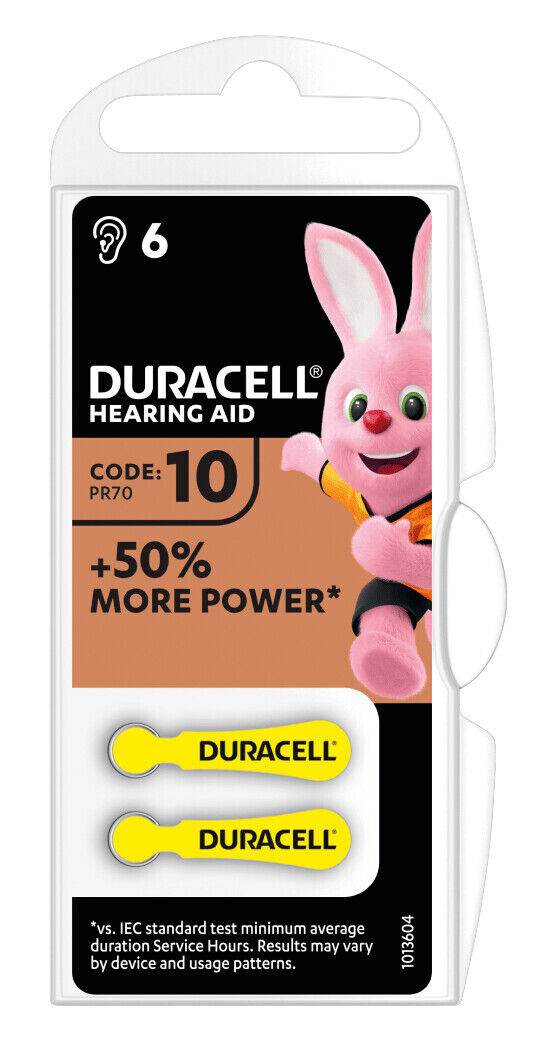 Duracell Hearing Aid, “10”, 6 pz