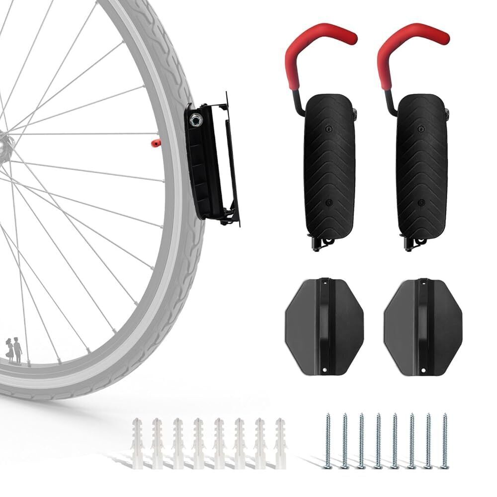 2 Pezzi Supporto Bici Da Muro, Pieghevole Portabici Da Muro, Portabici Da (D7J)