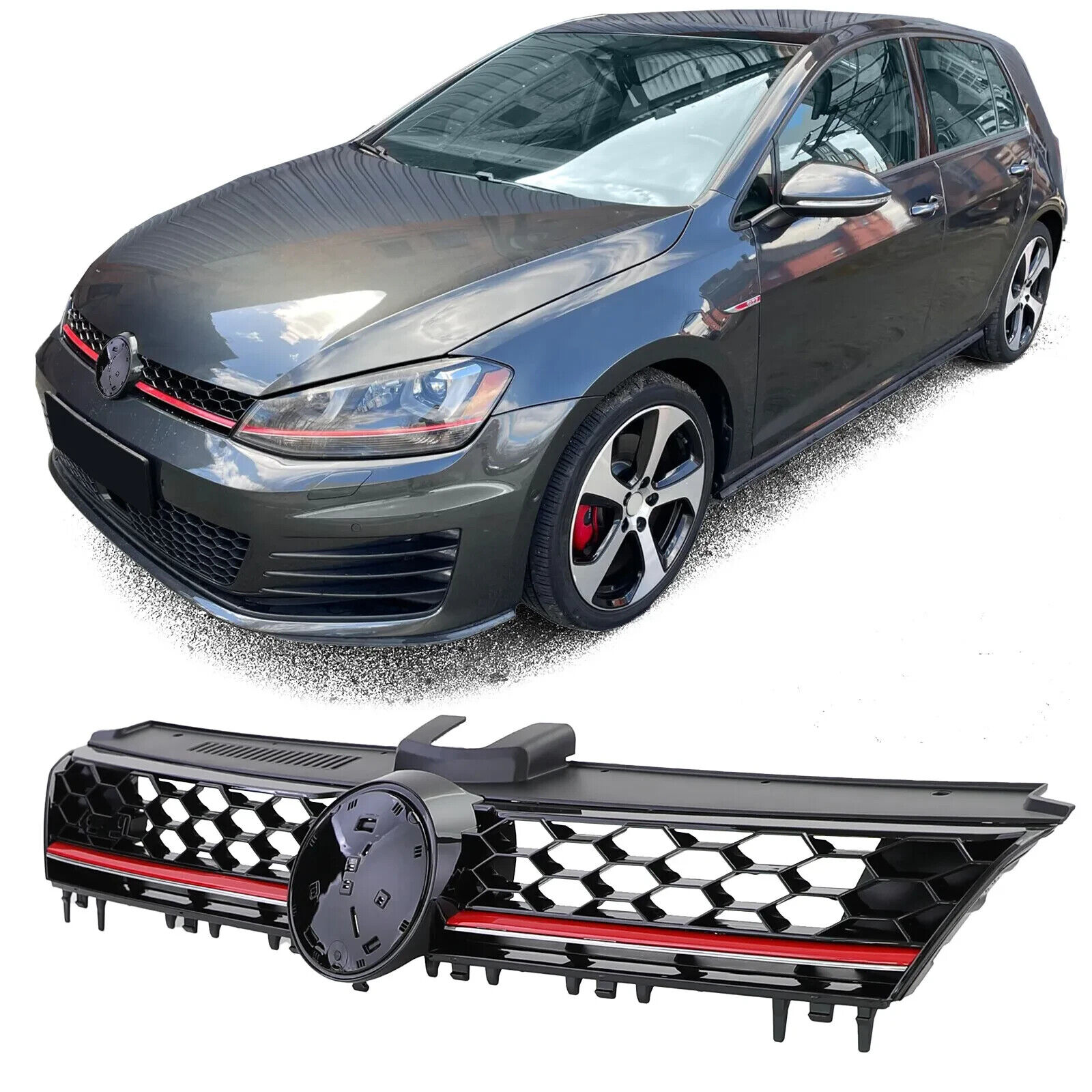 GRIGLIA CALANDRA ANTERIORE NERO PER VW GOLF 7 12-17 SPORT LOOK GTI