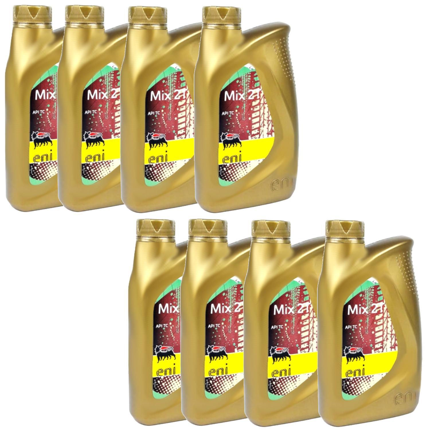 Kit olio miscela Eni MIX 2T da 8 Litri 2 Tempi