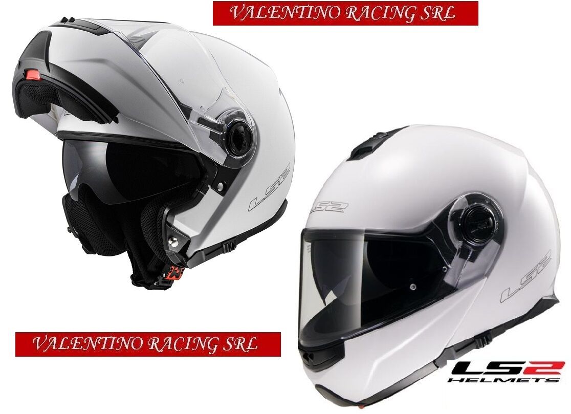 CASCO MODULARE HELMET LS2 FF325 STROBE GLOSS WHITE BIANCO LUC. TG. XL  61/62 CM