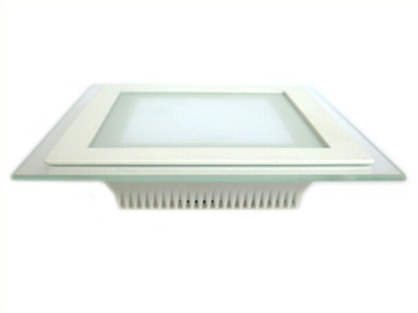 Faretto Led Da Incasso Quadrato 12W Bianco Freddo Con Vetro Stile Moderno Illumi