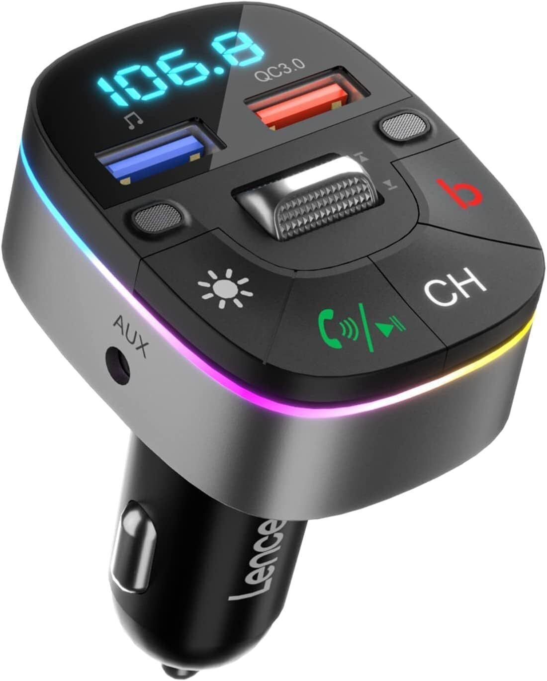 LENCENT Trasmettitore Bluetooth per Auto, AUX Musica Auto con...