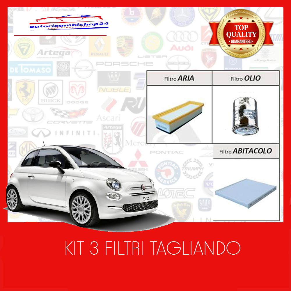 KIT TAGLIANDO 3 FILTRI PER FIAT PANDA 1.2 500 LANCIA YPSILON Y 1.2 Da 09/2011