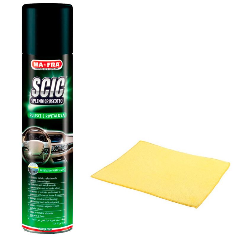 MAFRA Detergente per cruscotti igienizzante con panno SCIC GREEN 600 ML