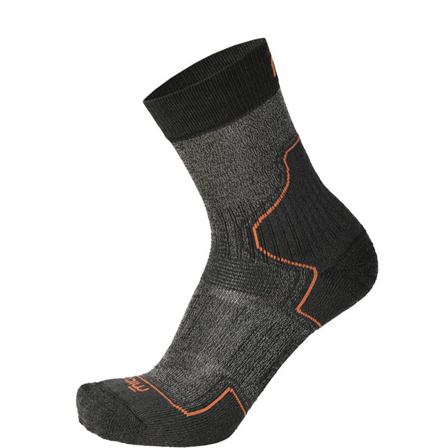 MICO - Calzetto per trekking altezza media pesantezze leggero - Antracite-S