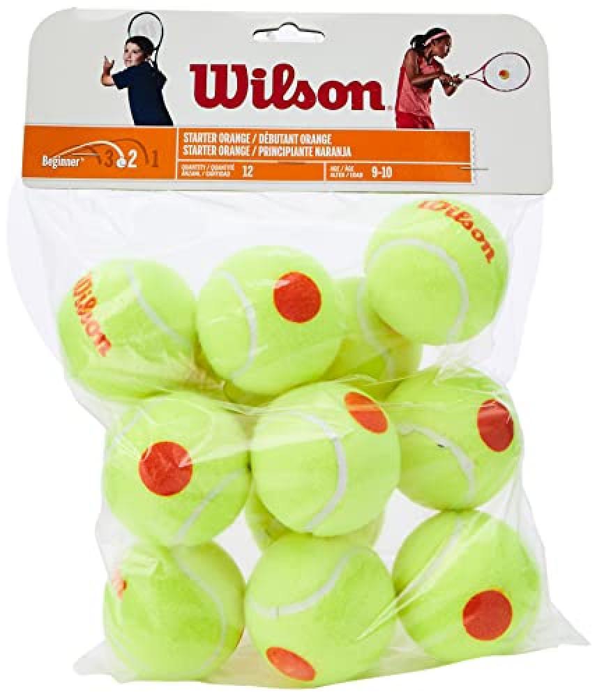 (TG. 12 Palline) Wilson Starter Orange, Palline da Tennis Unisex-Bambini, Giallo