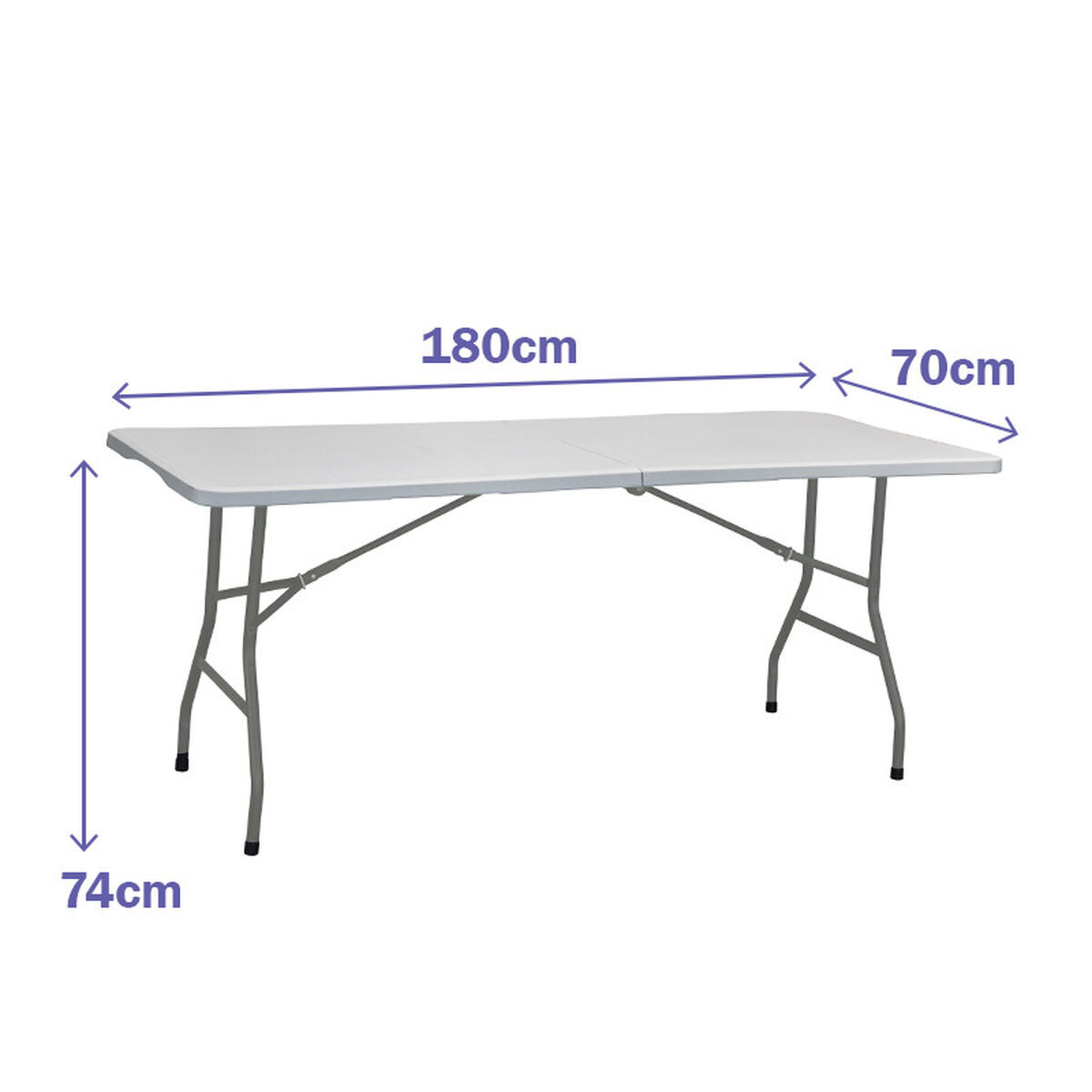 Tavolo Pieghevole Marbueno Grigio 70 x 74 x 180 cm