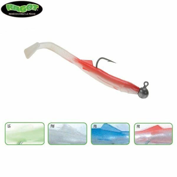 2 RAGLOU SPID Nacre PW 8,5 cm 85 mm JIG HEAD esca silicone artificiale RAGOT