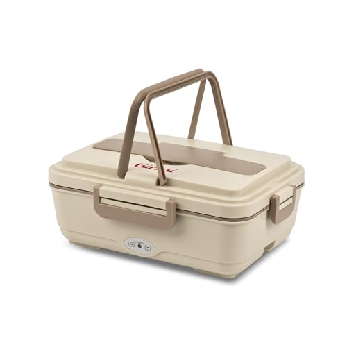 Girmi Sc03 Scaldavivande Elettrico Vivandiere Big, Contenitore Da Un Litro A 3 Scomparti Inox, Chiusura Ermetica, Riscalda E Mantiene In Caldo, Beige/