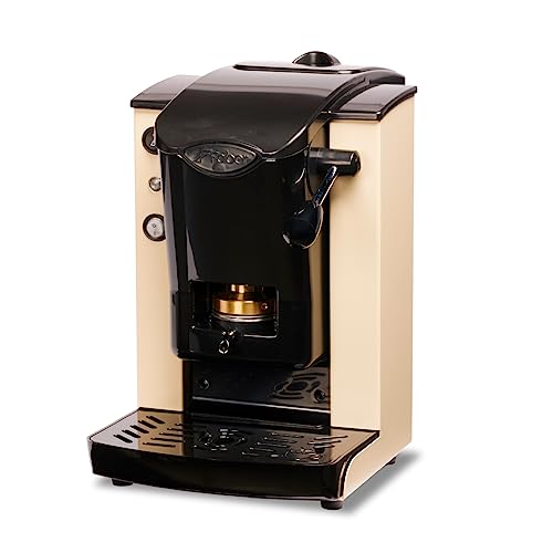 Faber Coffee Machines | Modello Slot Plast | Macchina Caffe A Cialde Ese 44Mm | Pressacialda In Ottone Regolabile (Avorio | Nero)