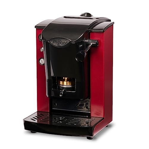 Faber Coffee Machines | Modello Slot Plast | Macchina Caffe A Cialde Ese 44Mm | Colore Borgogna Plastiche Nero | Pressacialda In Ottone