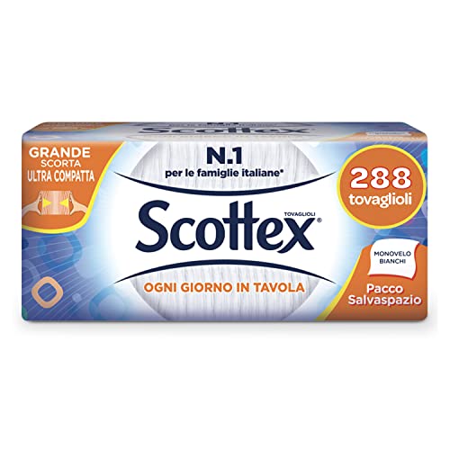Scottex Tovaglioli Monovelo Formato Salvaspazio Scorta, 1 Confezione Da 288 Tovaglioli