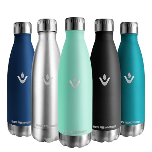 Vikaster Bottiglia Termica, 500Ml Borraccia, Borraccia Acciaio Inox Mantiene Caldo Per 12 Ore/Freddo 24 Ore, Borracce Senza Perdite, Borraccia Adatto