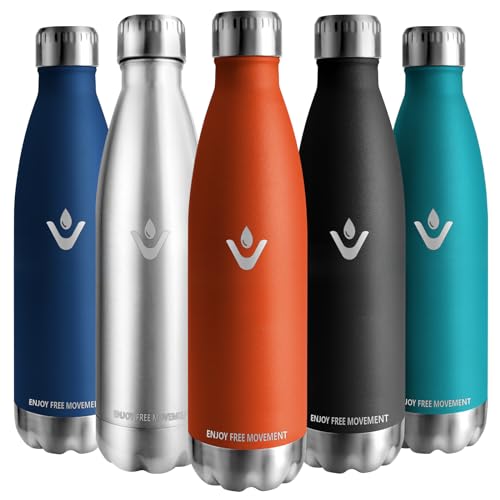 Vikaster Borraccia Acciaio, 750Ml Borraccia, Borraccia Acciaio Inox Mantiene Caldo Per 12 Ore/Freddo 24 Ore, Borracce Senza Perdite, Borraccia Adatto