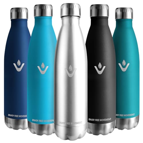 Vikaster Borraccia Acciaio, 750Ml Borraccia, Borraccia Acciaio Inox Mantiene Caldo Per 12 Ore/Freddo 24 Ore, Borracce Senza Perdite, Borraccia Adatto