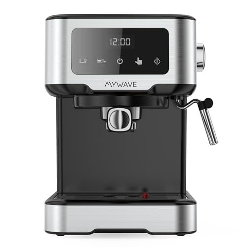Mywave - Macchina Da Caffè Espresso - Potenza 1100 W - 15 Bar Di Pressione - Pannello Digitale - Serbatoio 1,5 L