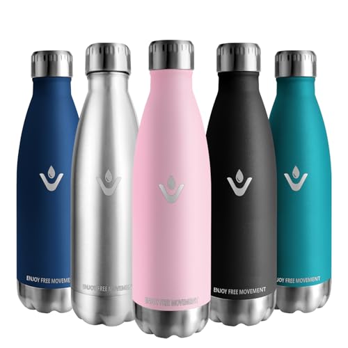 Vikaster Bottiglia Termica, 500Ml Borraccia, Borraccia Acciaio Inox Mantiene Caldo Per 12 Ore/Freddo 24 Ore, Borracce Senza Perdite, Borraccia Adatto