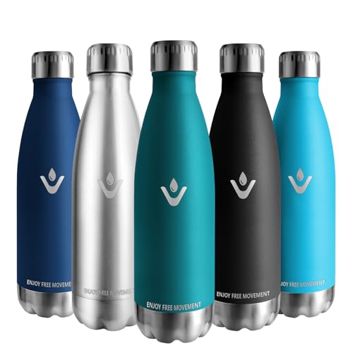 Vikaster Bottiglia Termica, 500Ml Borraccia, Borraccia Acciaio Inox Mantiene Caldo Per 12 Ore/Freddo 24 Ore, Borracce Senza Perdite, Borraccia Adatto