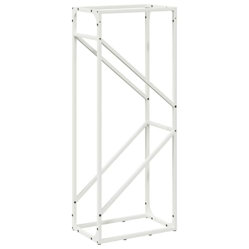 Vidaxl Rastrelliera Per Legna Da Ardere Bianca 40X25X100 Cm, Portalegna Per Caminetto, Portalegna, Supporto Per Legna Da Ardere