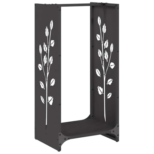 Vidaxl Rastrelliera Per Legna Da Ardere Nera 40X30X80 Cm