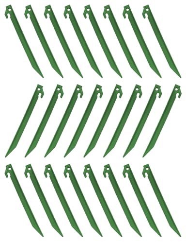Confezione Da 24 Picchetti In Plastica Da 230 Mm, Picchetti Da Giardino, Paletti Da Campeggio, Set Per Roulotte (Verde)