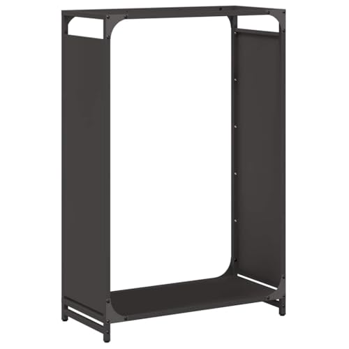 Vidaxl Rastrelliera Per Legna Da Ardere Nera 60X28X90 Cm, Portalegna Per Caminetto, Portalegna, Supporto Per Legna Da Ardere
