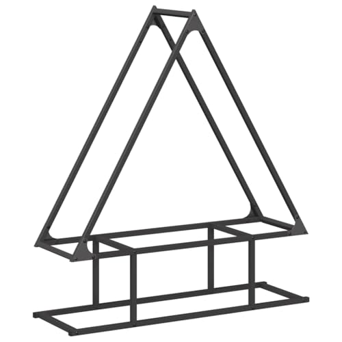 Vidaxl Rastrelliera Per Legna Da Ardere Nera 80X25X90 Cm, Portalegna Per Caminetto, Portalegna, Supporto Per Legna Da Ardere