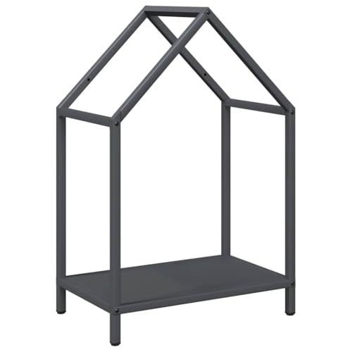 Vidaxl Rastrelliera Per Legna Da Ardere Antracite 40X25X60 Cm, Portalegna Per Caminetto, Portalegna, Supporto Per Legna Da Ardere