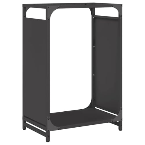 Vidaxl Rastrelliera Per Legna Da Ardere Nera 44X28X65 Cm