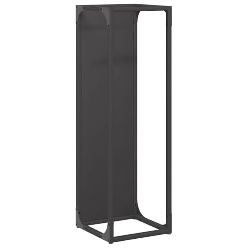 Vidaxl Rastrelliera Per Legna Da Ardere Nera 25X25X80 Cm, Portalegna Per Caminetto, Portalegna, Supporto Per Legna Da Ardere