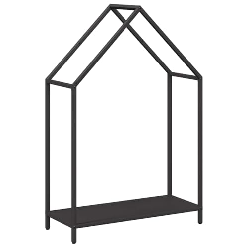 Vidaxl Rastrelliera Per Legna Da Ardere Nera 60X25X90 Cm, Portalegna Per Caminetto, Portalegna, Supporto Per Legna Da Ardere