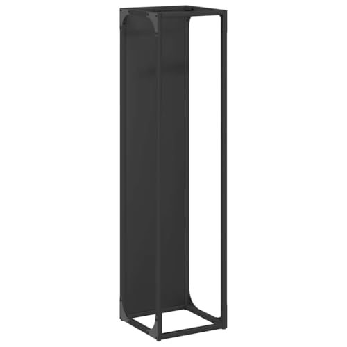 Vidaxl Rastrelliera Per Legna Da Ardere Nera 25X25X100 Cm, Portalegna Per Caminetto, Portalegna, Supporto Per Legna Da Ardere