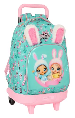 Safta Nanana Bunny - Zaino Grande Con Ruote, Compatto, Rimovibile, Ideale Per Bambini Di Diverse Età, Comodo E Versatile, Qualità E Resistenza, 33 X 2