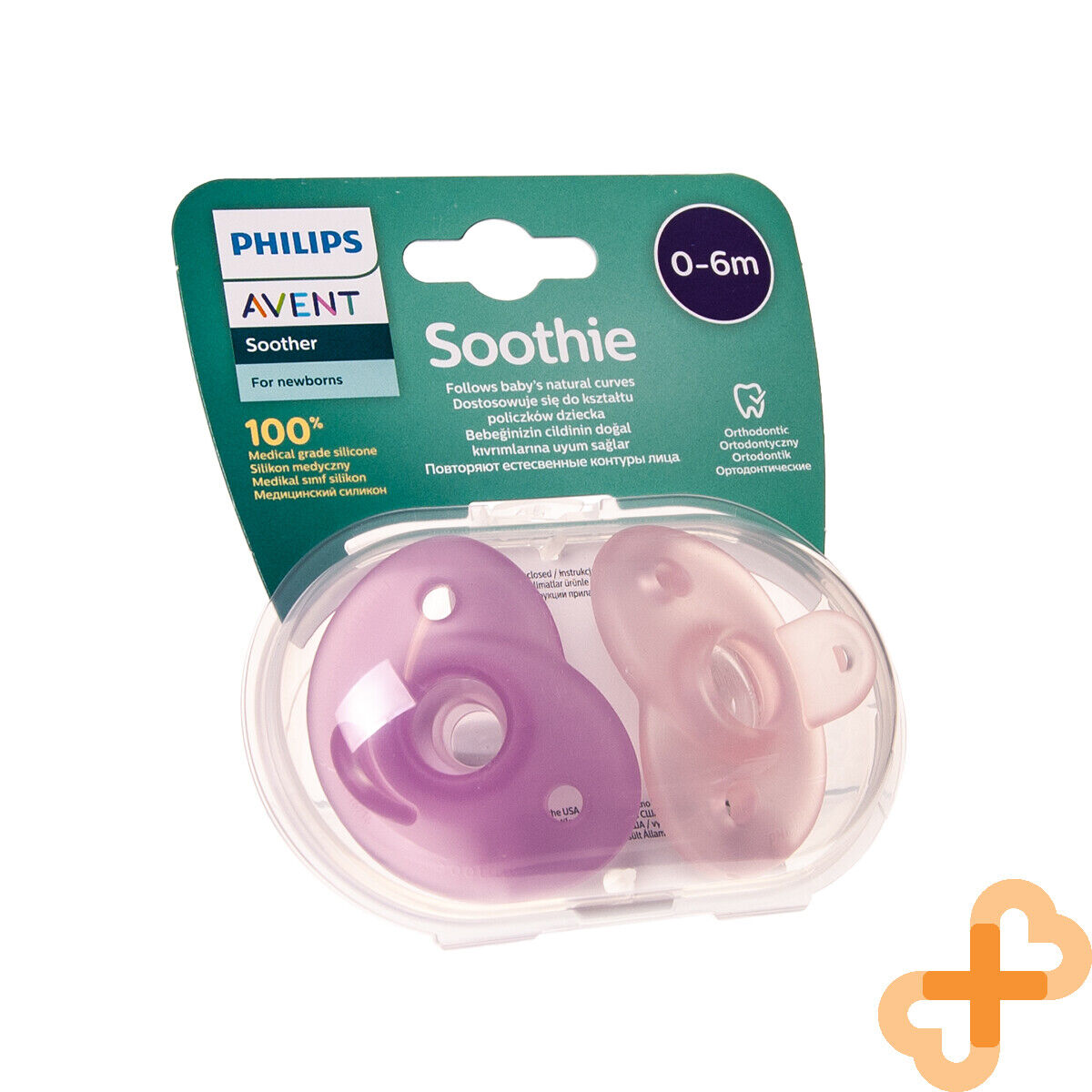 Philips AVENT Silicone Ciuccio Morbido M 0-6 Mesi Ciuccio 2 Pz. Ciuccio Neonato