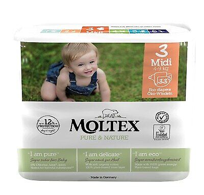 Moltex Pure & Nature - Pannolini Midi Taglia 3 4-9 Kg, 33 pannolini