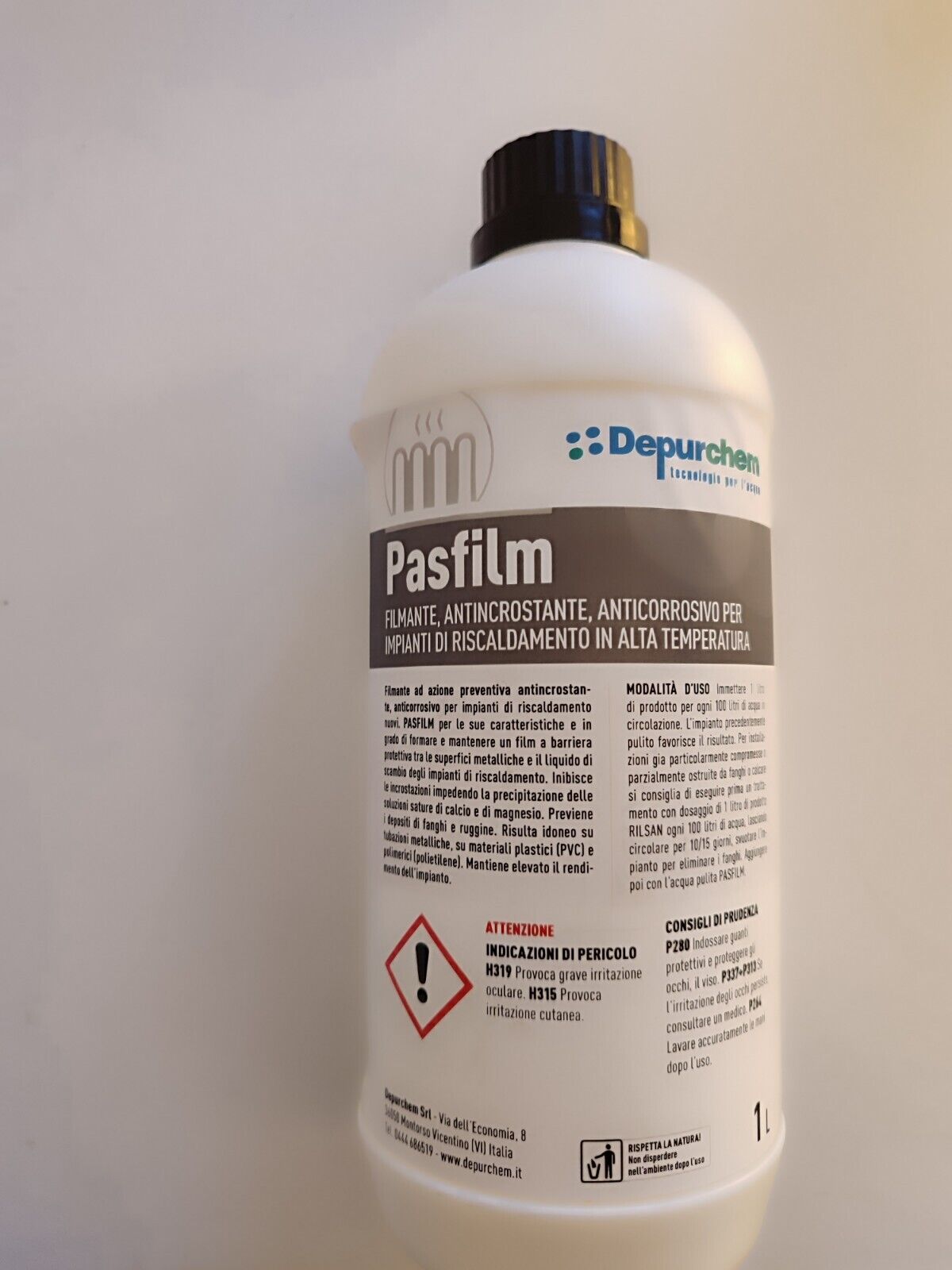 Liquido inibitore protettivo per impianti di riscaldamento Depurchem Pasfilm