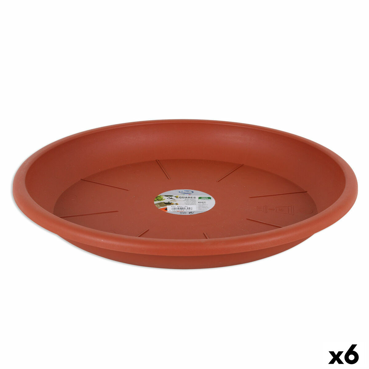 Piatto per Vaso Dem Squares Marrone 39,5 cm [6 Unità]
