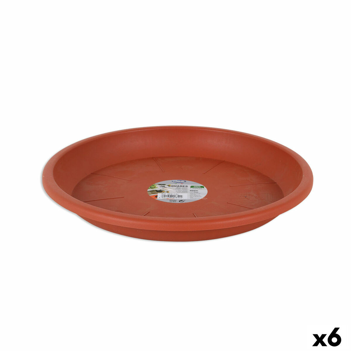 Piatto per Vaso Dem Squares Marrone 32 cm [6 Unità]