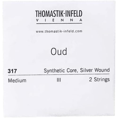 Thomastik Corda 2X Re Anima In Multifilamento Di Plastica, Rivestimento In Rame Placcato Argento 317 Per Oud Arabo Set 315A, 315B