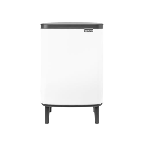 Brabantia Bo Waste Bin Hi Pattumiera 12L Con Coperchio A Chiusura Ammortizzata, Secchio Interno Rimovibile E Maniglia Per Il Trasporto, Ottimo Per Bag