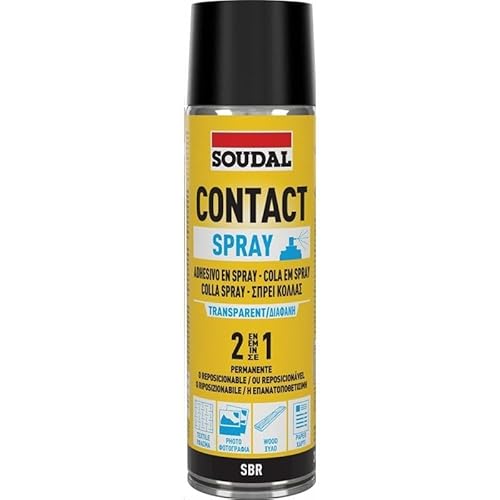 Adesivo A Contatto Spray -Contact Spray – 300 Ml, Trasparente - Soudal