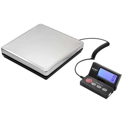 Voltcraft Pls-205S Bilancia A Piattaforma Portata Max. 50 Kg Risoluzione 1 G Rete Elettrica, A Batteria Acciaio Inox
