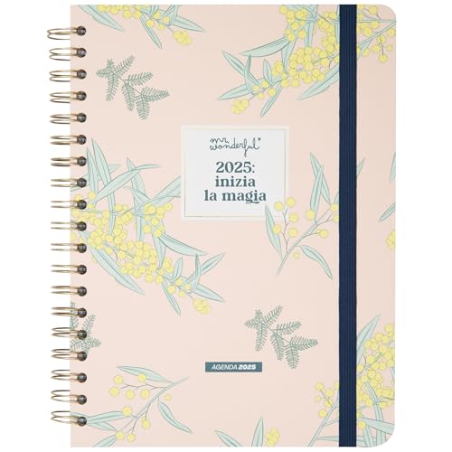 Mr. Wonderful Agenda Office 2025 Settimanale Grande - Inizia La Magia - Include 8 Fogli Di Adesivi E Blocchetti Di Note Adesive Con Diverse Forme