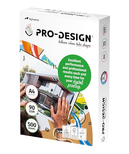 Pro Design 10260059047 - Risma Di Carta Per Stampante Laser A Colori, 90 G, 500 Fogli, Colore Bianco